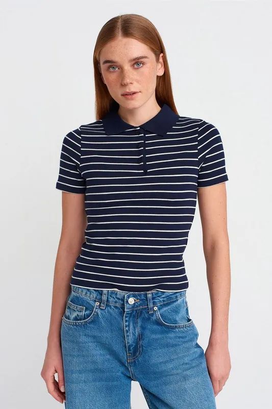 Striped Slim Fit Polo T-Shirt