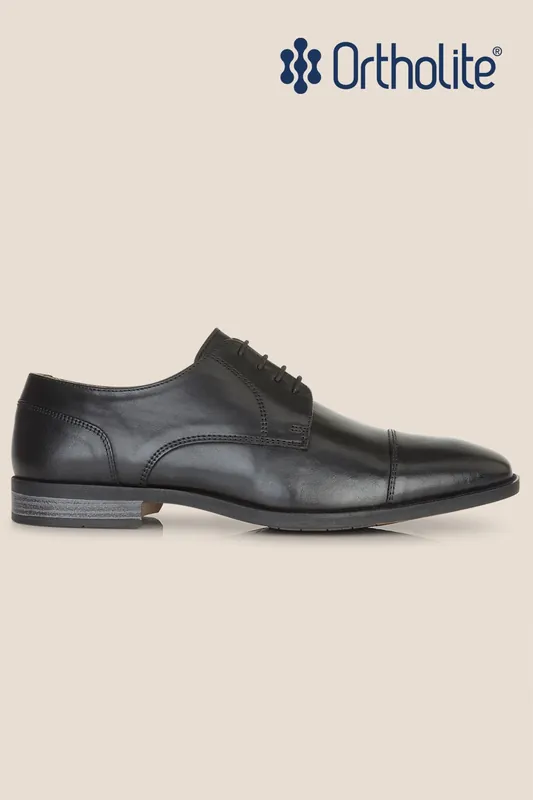 Baden Leather Mens Toecap Derby Shoes - Silver Street London