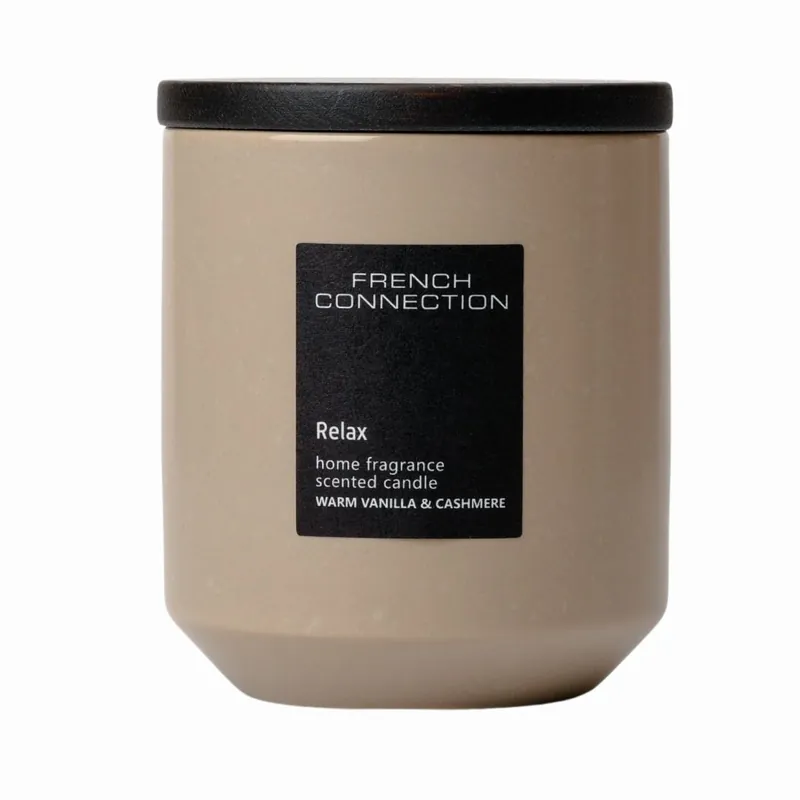 French Connection Stone Collection - Warm Vanilla & Cashmere Candle 224G (1-Wick) - FCC005CS