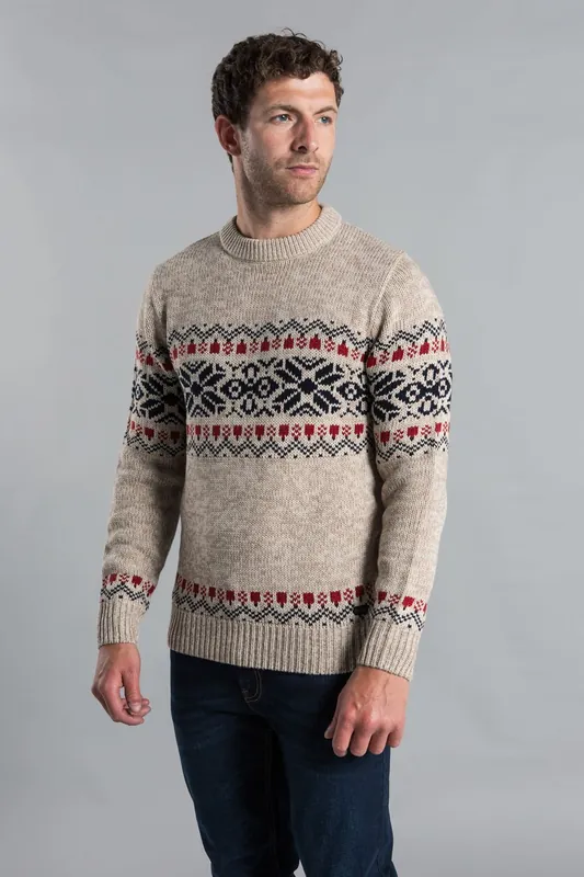 Crew Neck Jumper with Jacquard Print - Tokyo Laundry