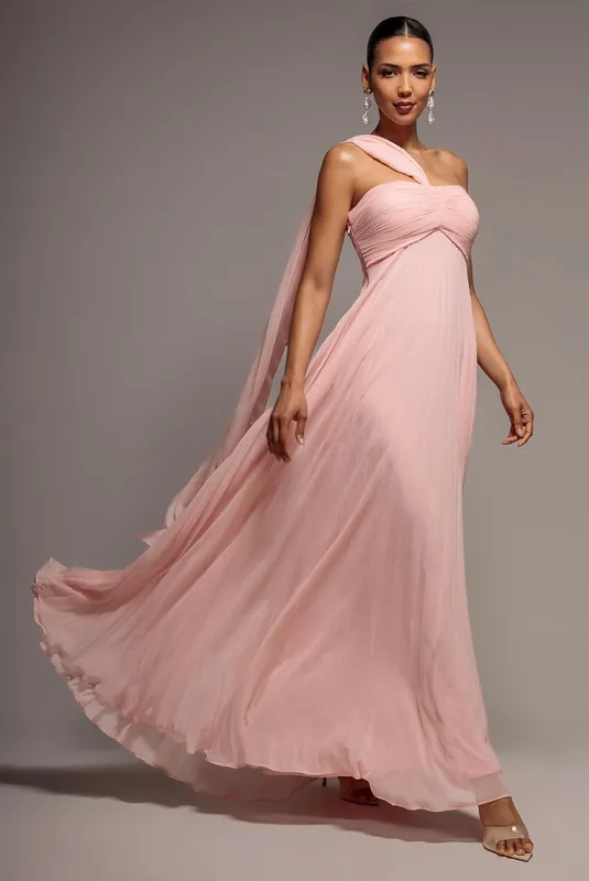 Sleeveless Pleated Chiffon Multiway Scarf Maxi Dress - Goddiva