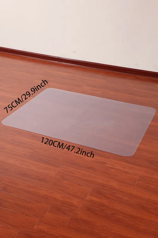PVC Clear Non-Slip Office Chair Desk Mat Floor Carpet Floor Protector 120x75cm