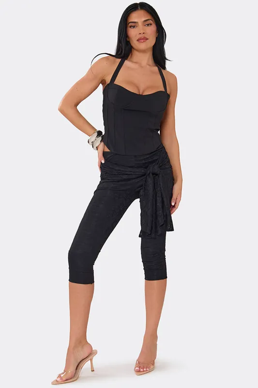 Drape Lace Mid Rise Trousers - EGO