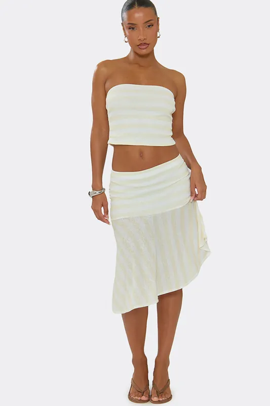 Striped Mid Rise Mini Skirt - EGO