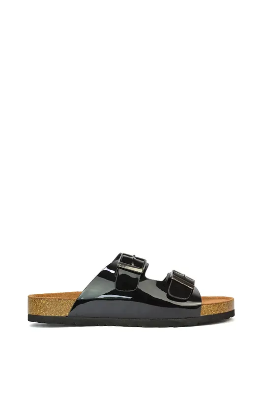 Star' Double Strap Buckle Up Summer Slip On Flat Sandals - XY London