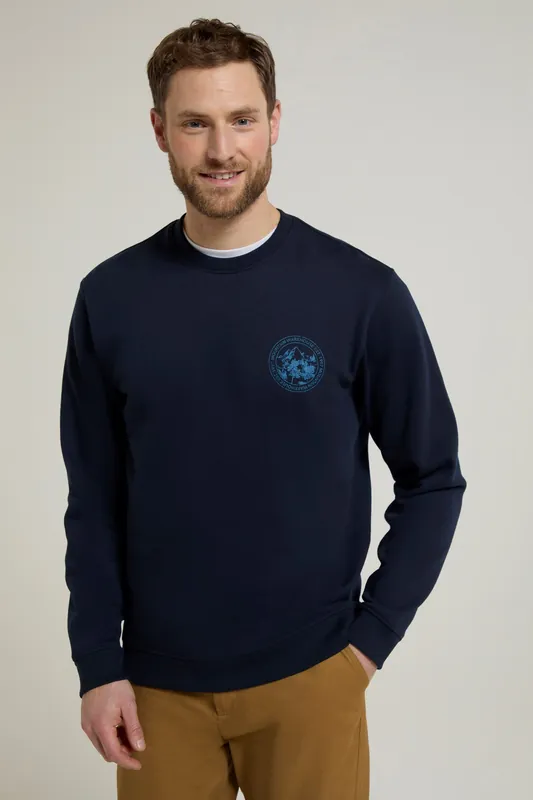 Circle Mountain' Graphic Print Elastic Cuffs Crew Neck Sweatshirt - Mountain Warehouse