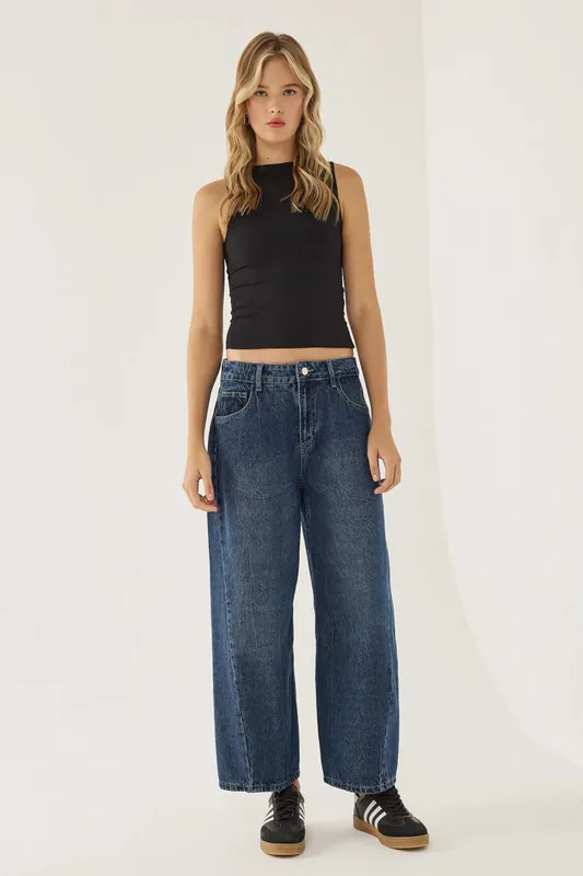 Mid-Rise Tapered Jeans