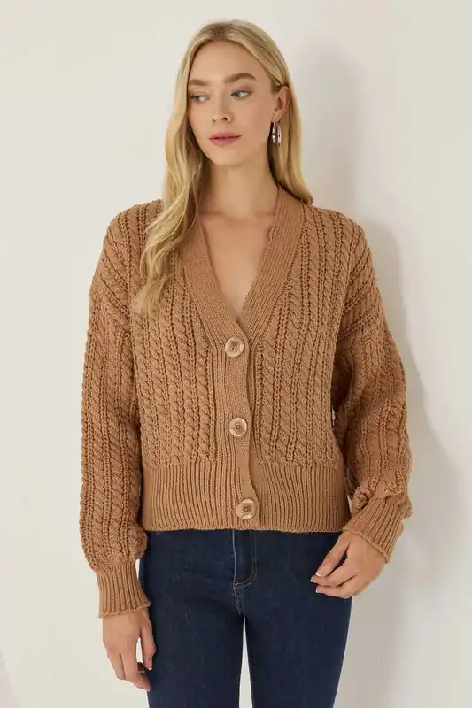 Relaxed Fit V-Neck Cardigan