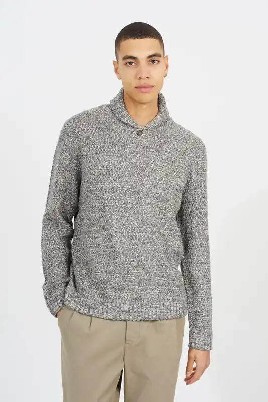 Shawl Neck Textured Knit Jumper - Brave Soul