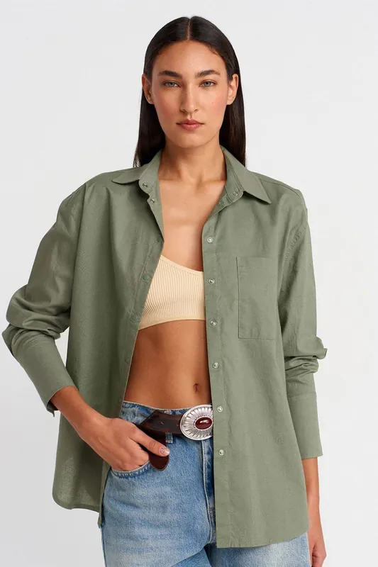 Oversized Cotton-Linen Shirt