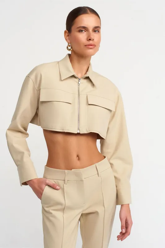 Cropped Cotton Poplin Puffer Jacket - Dilvin