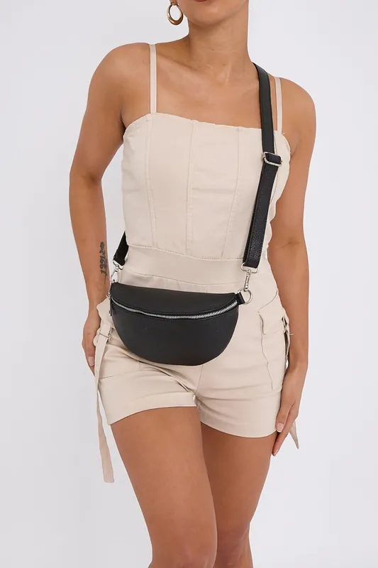 Silver Zip Cross body Bag - Eden