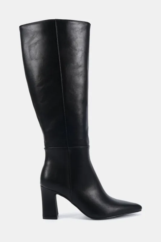 Gala Point Toe Block Heel Knee Boot - Novo