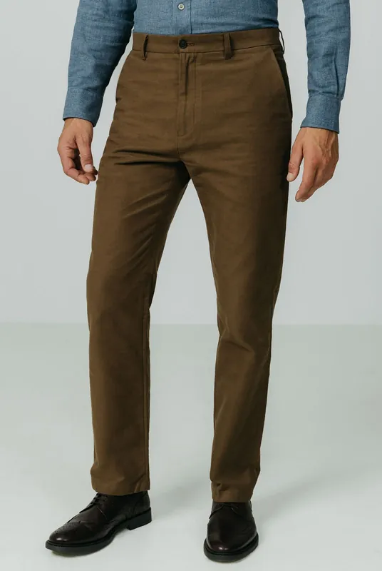 Taupe Moleskin Trousers - Dobell
