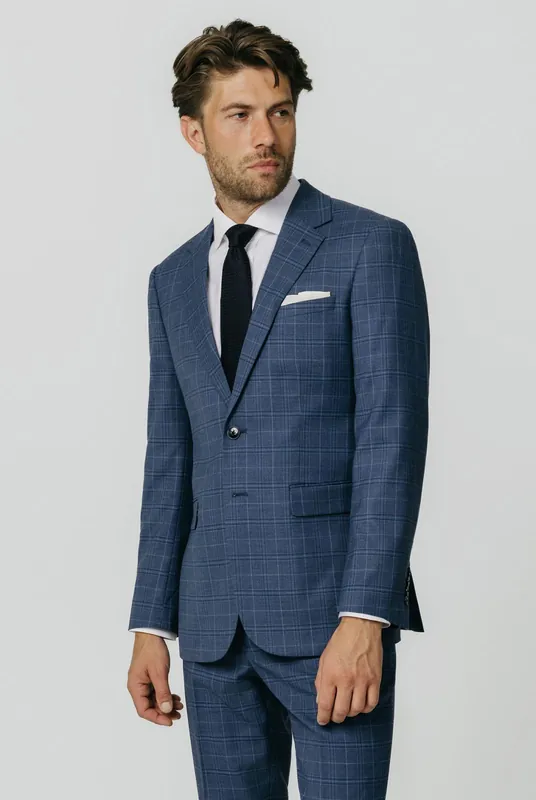 Blue Check 2 Piece Suit - Dobell
