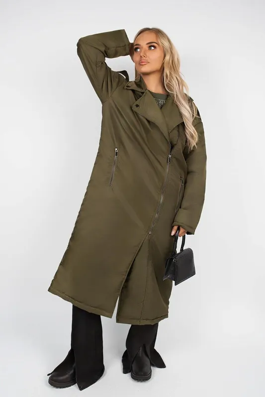 Yvette Longline Padded Coat With Side Pockets - IKRUSH