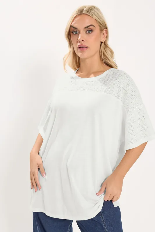 Woven Panel Oversized T-Shirt