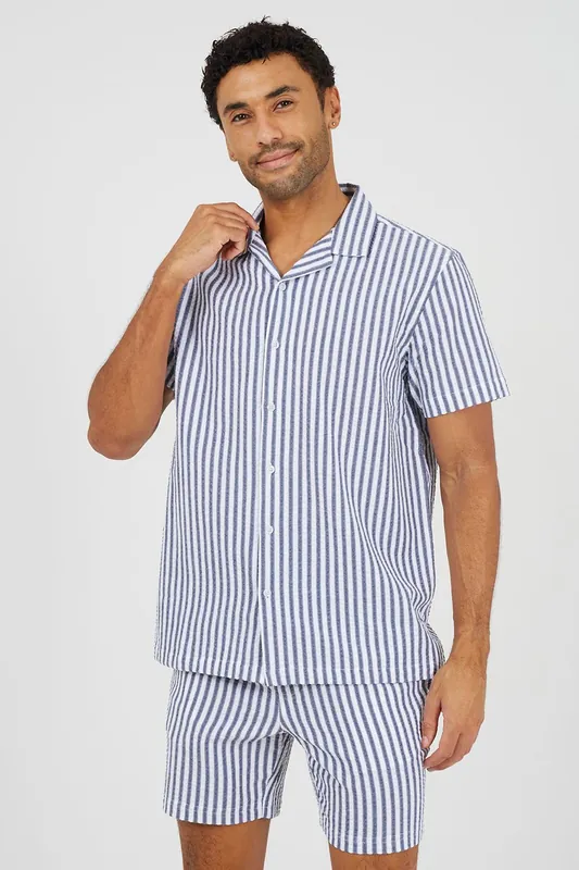 Cotton Revere Collar Short Sleeve Shirt - Brave Soul