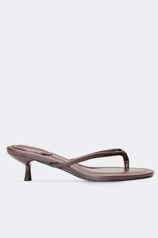 Mule Style Faux Leather Stiletto Shoes - EGO