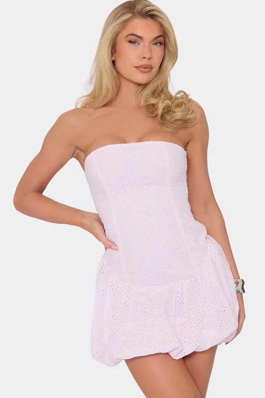 Sleeveless Broderie Mini Dress - EGO