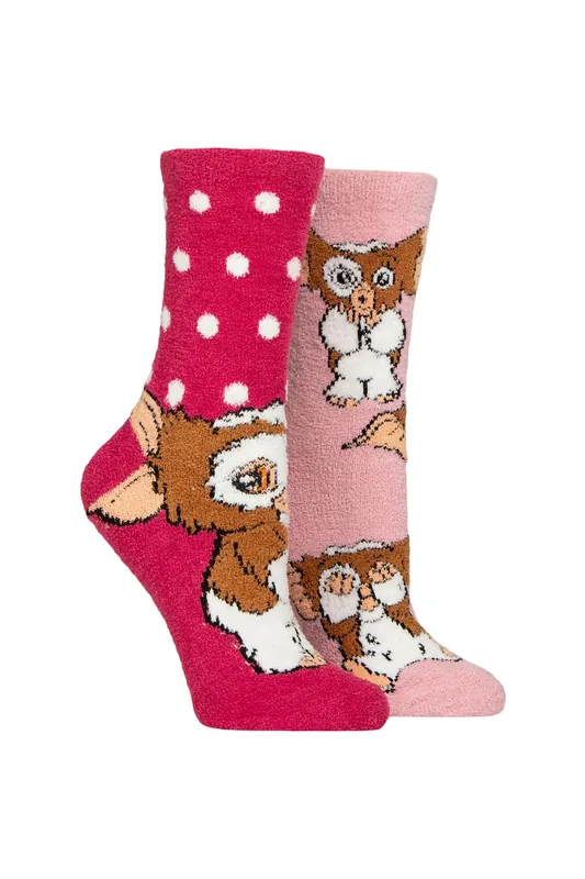 Women's 2 Pair Gremlins Cute Gizmo Fluffy Cosy Socks - SOCKSHOP