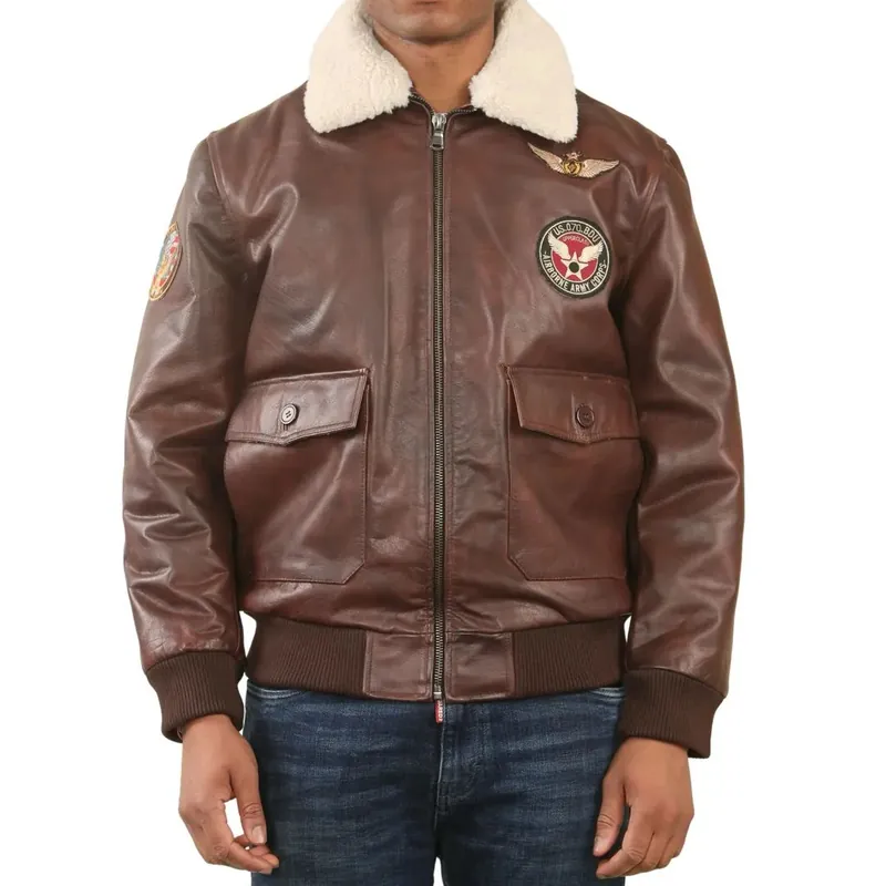 Cowhide Aviator Bomber Leather Jacket - TruClothing