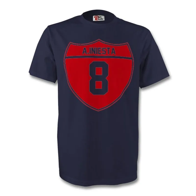 Mens Andres Iniesta Crest Tee - FC Barcelona