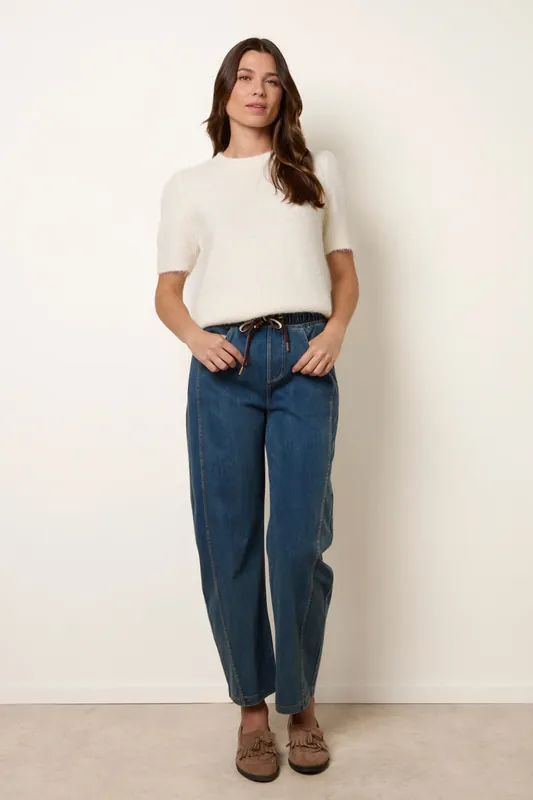 Blue Seam Detail Jeans - Blue Vanilla