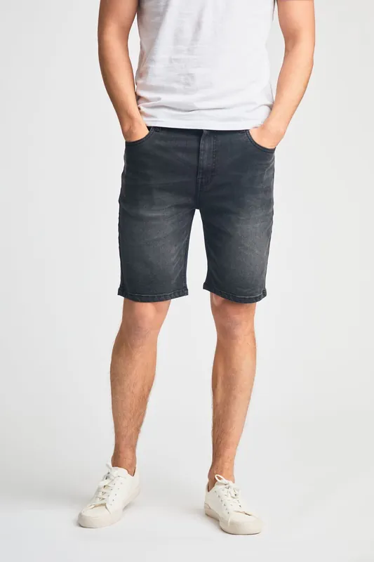Cotton Blend Regular-Fit Denim Shorts