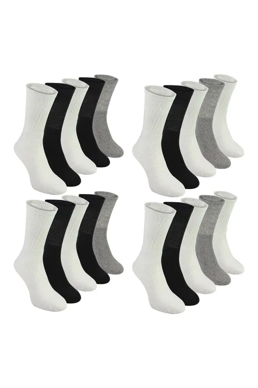 20 Pack Multipack Sport Socks | Breathable Cotton Running Socks - Sock Snob