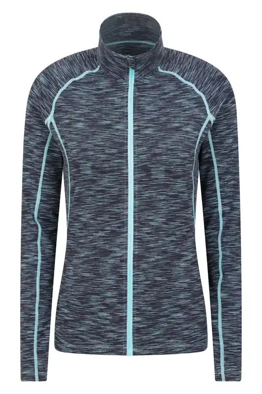 Lightweight Stretchy Full Zip Long Sleeve IsoCool Mid Layer Top - Mountain Warehouse