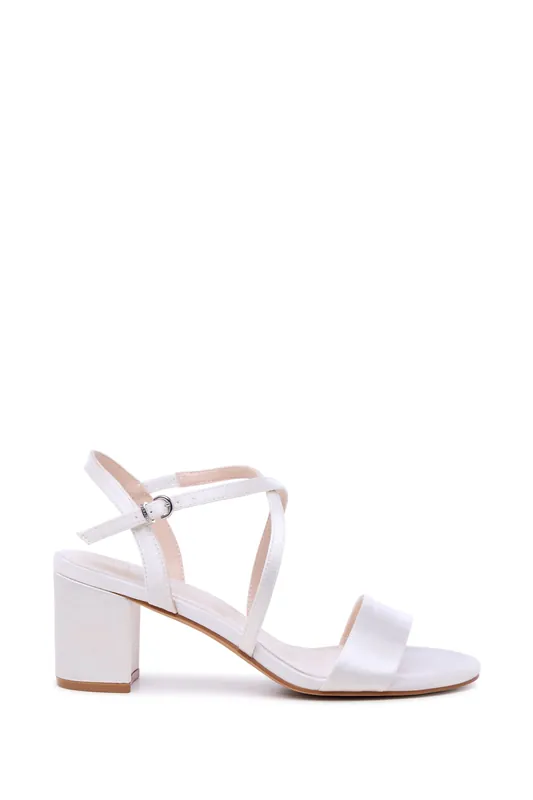 Amaris' Wide Fit Block Heel Wedding Sandals - Paradox London