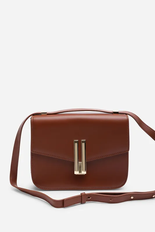 'Delrio' Gold Clasp Cross Body Tofu Bag - Where's That From