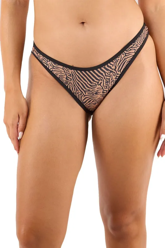 Savana Tiger Print High Leg 'Bikini Brief' - Wolf & Whistle