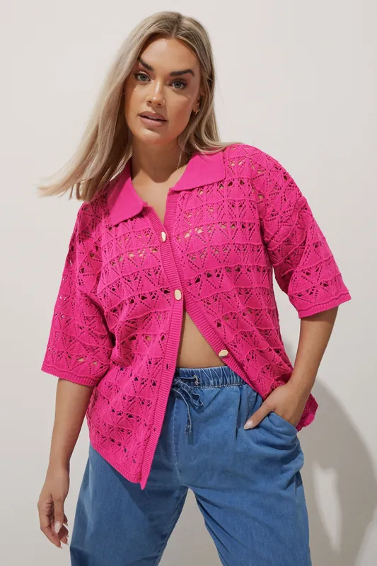 Button Through Crochet Shirt - Yours