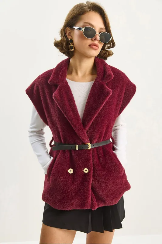 Plush Knitted Waistcoat - Bianco Lucci