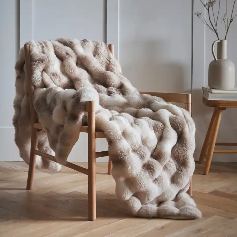 Oslo Fluffy Throwover Bed Throw Blanket 150 x 200cm - Portfolio Home
