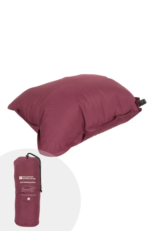 Lightweight Compact Travel Camping Self Inflating Cushion Pillow - Mountain Warehouse