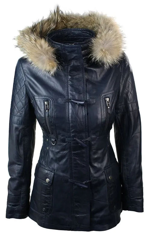 Mid Length Hooded Leather Trench Coat - TruClothing