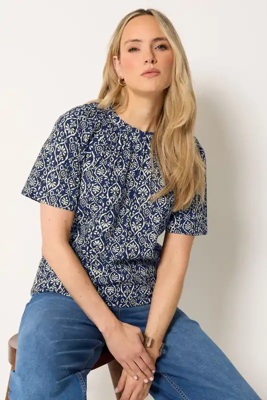 Tall Geometric Placket Blouse - Long Tall Sally