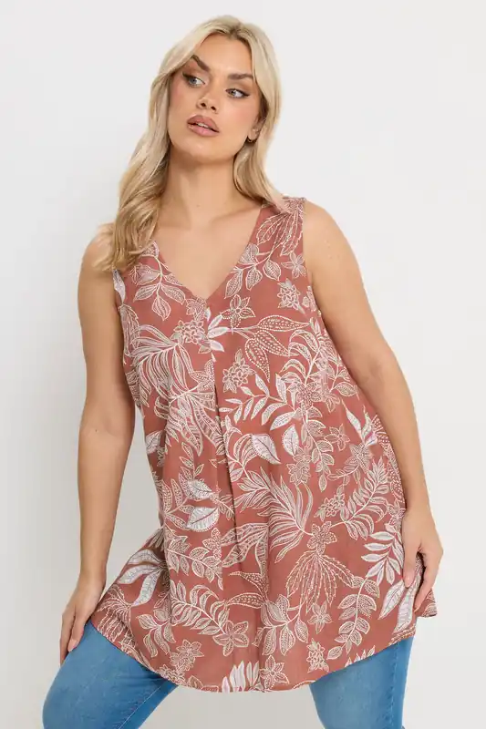 Palm Leaf Linen Vest Top - Yours