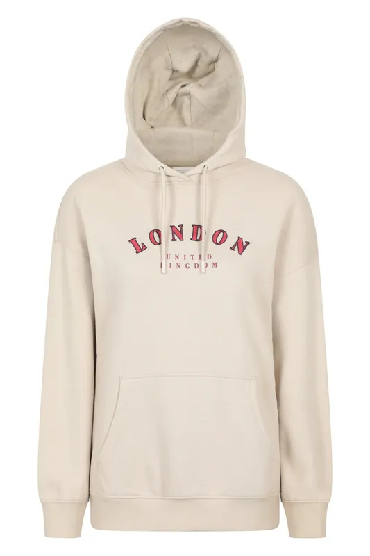 London' Soft Comfortable Casual Drawcord Hood Warm Graphic Hoodie - Mountain Warehouse