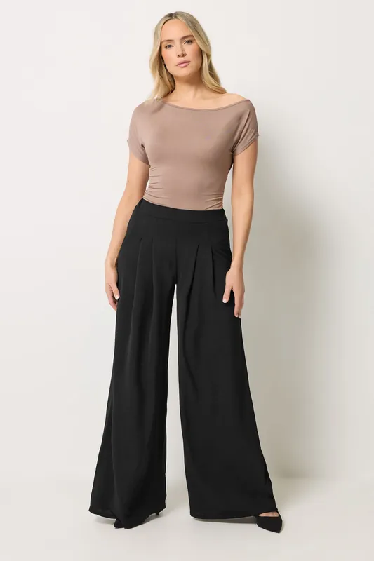 Tall Pleated Palazzo Wide Leg Trousers - Long Tall Sally