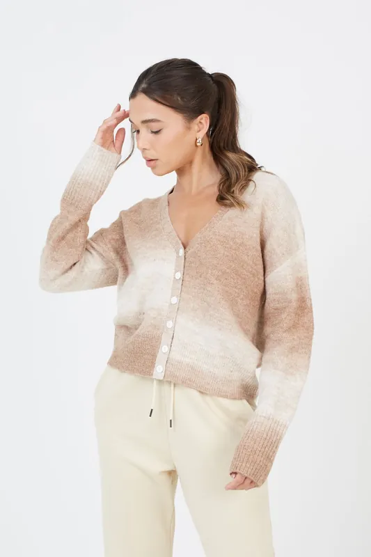 Button Through Space Dye Cardigan - Brave Soul
