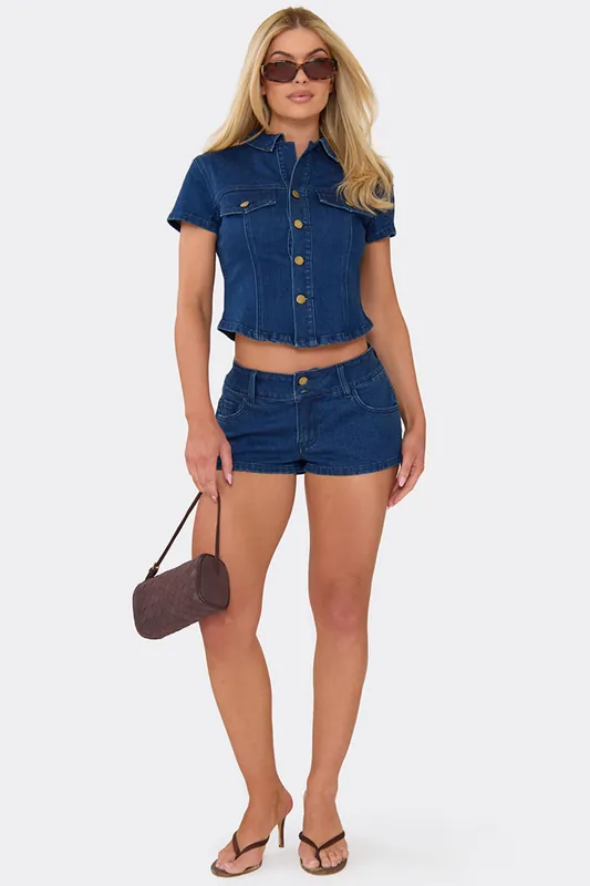 Denim Low Rise Shorts - EGO