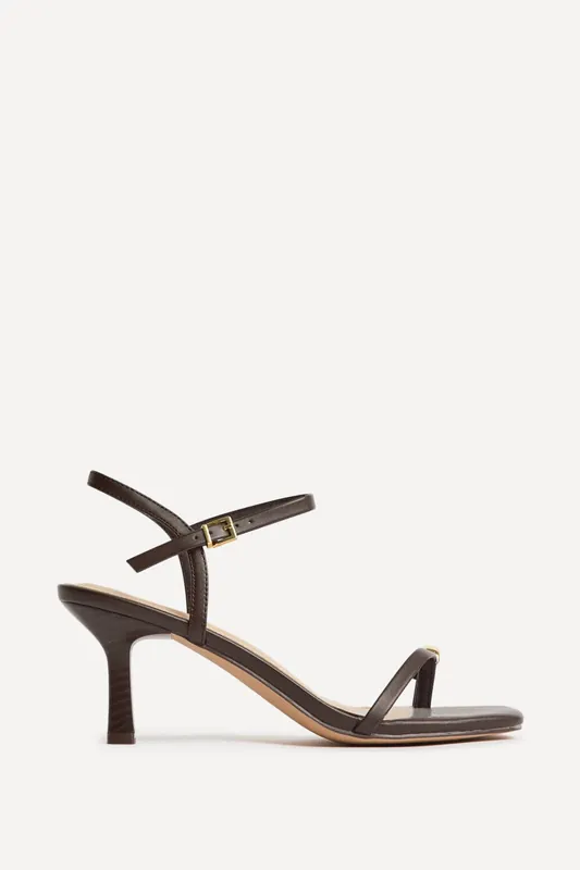 Amira Brown Heeled Sandals - Linzi