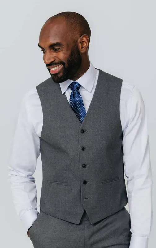 Grey Slim Fit Waistcoat - Dobell