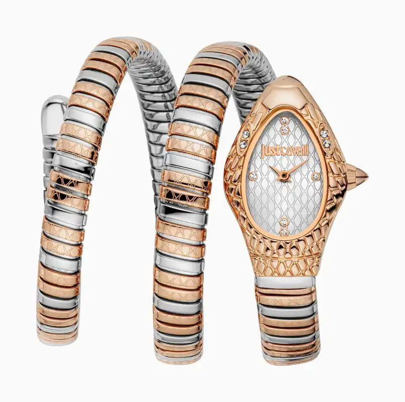 Women's Snake 316L Stainless Steel Two Tone Mother of Pearl Watch - Just Cavalli