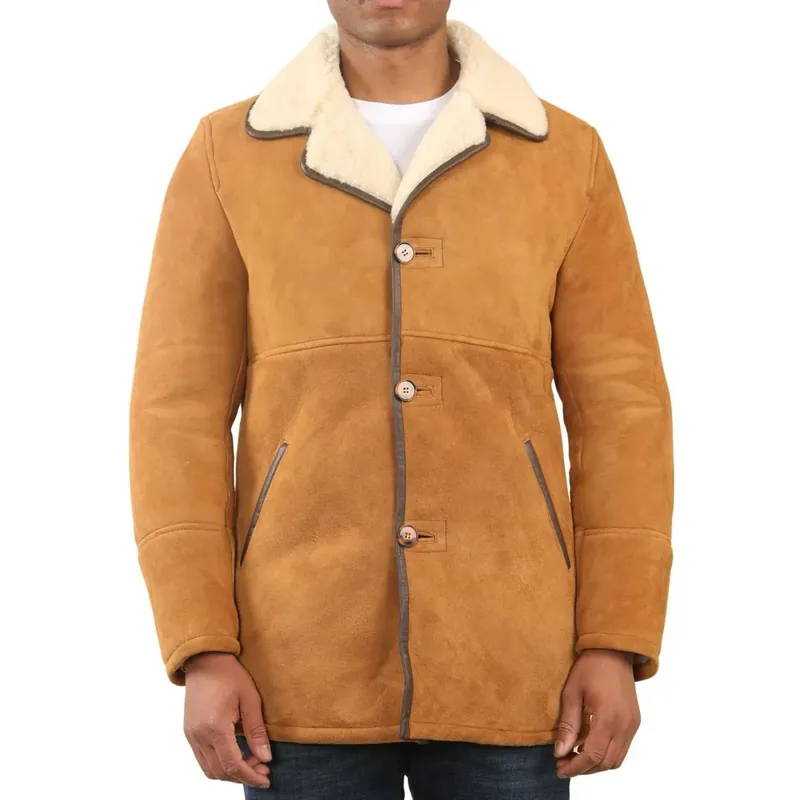 Shearling Sheepskin Car Coat - TruClothing
