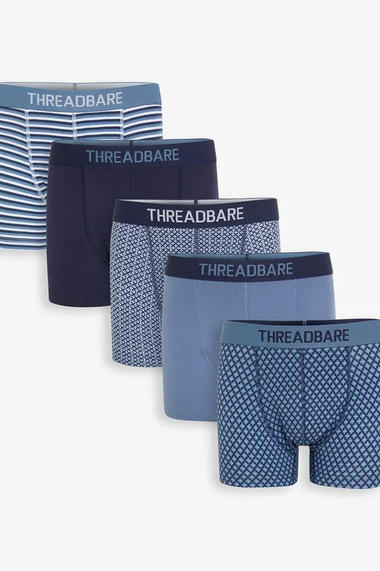 5-Pack Printed Hipster Fit Boxer Shorts